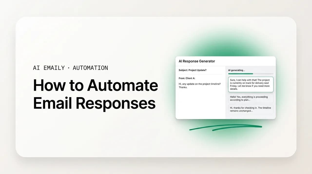 AI Emaily blog cover for automate email responses, showing an AI generating natural automated responses