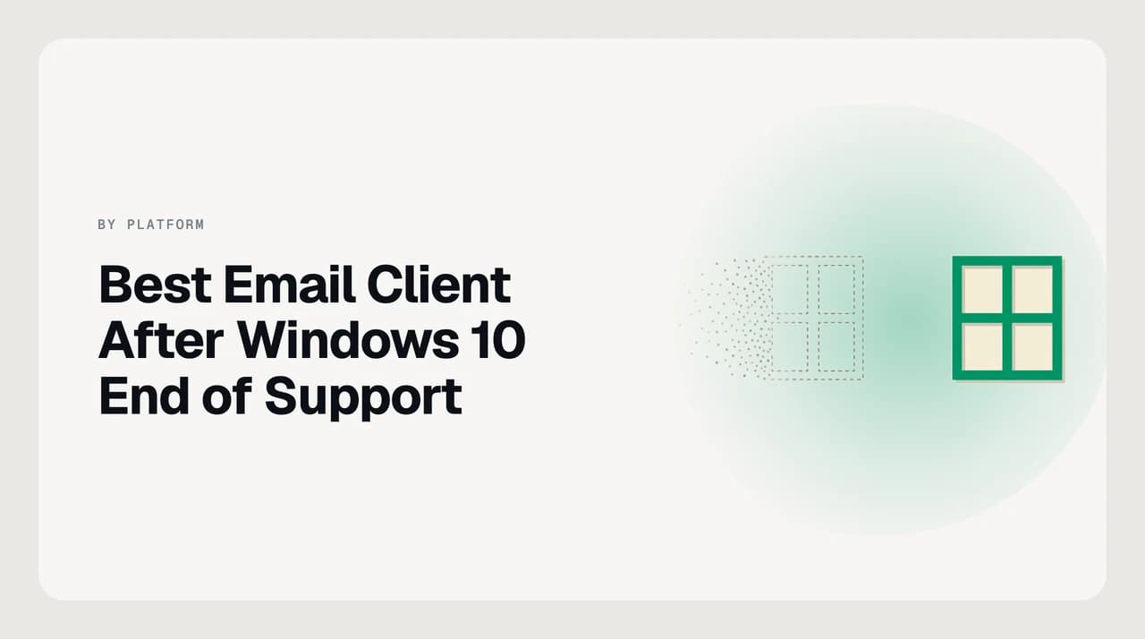 Illustration comparing email clients that still receive security updates after Windows 10 end of support on an aging Windows 10 laptop.