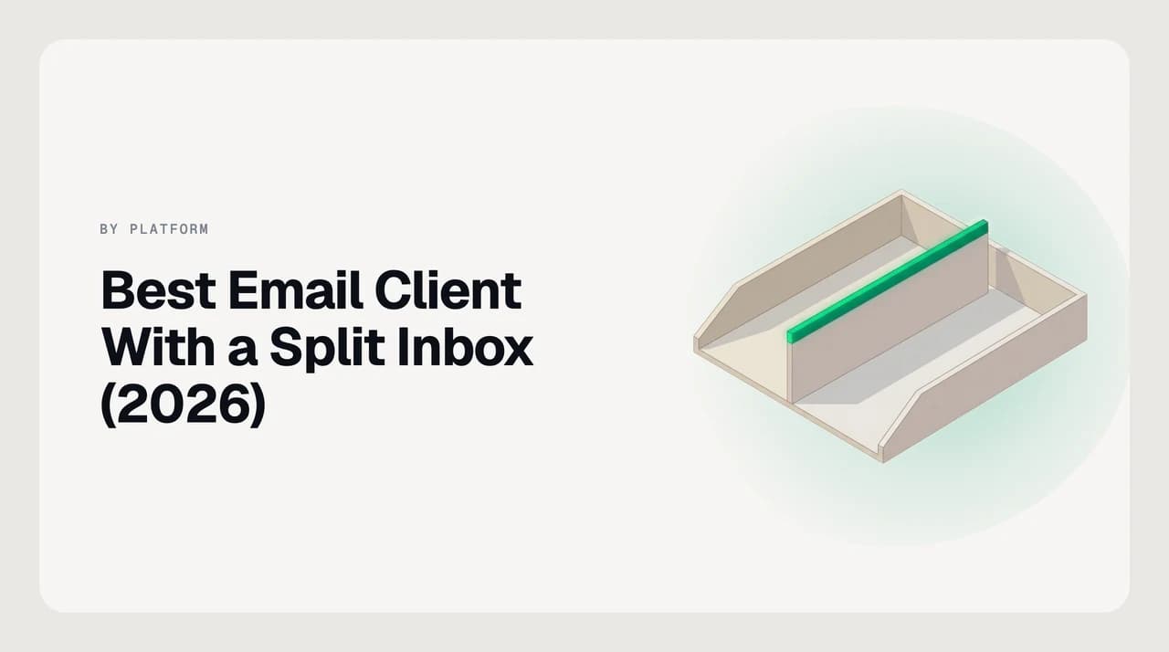 Best email client with a split inbox comparison cover showing priority lanes, rule-based tabs and AI-triaged bundles side by side with an editable classifier
