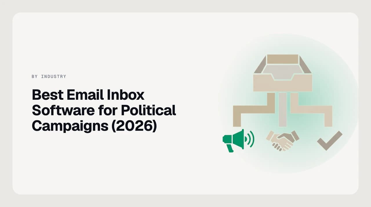 Best email inbox software for political campaigns in 2026 — a campaign office inbox sorting constituent mail, volunteer sign-ups, press requests and endorsement outreach into separate lanes