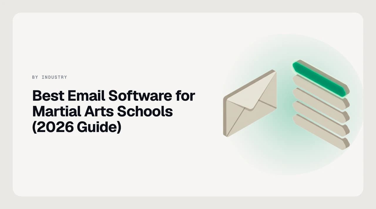 Best email software for martial arts schools in 2026 — a dojo office inbox showing a parent trial inquiry, a belt-testing notification thread and a tuition question triaged and drafted by an AI assistant before a human approval, on Gmail and Outlook