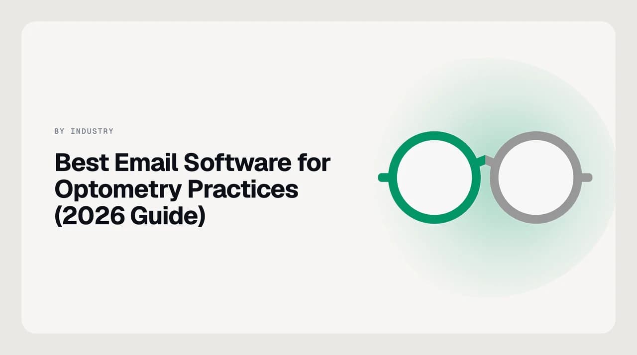 Best email software for optometry practices in 2026 — a front-desk inbox sorting patient recall replies, frame-vendor orders, optical-lab case updates and vision-plan correspondence into separate lanes