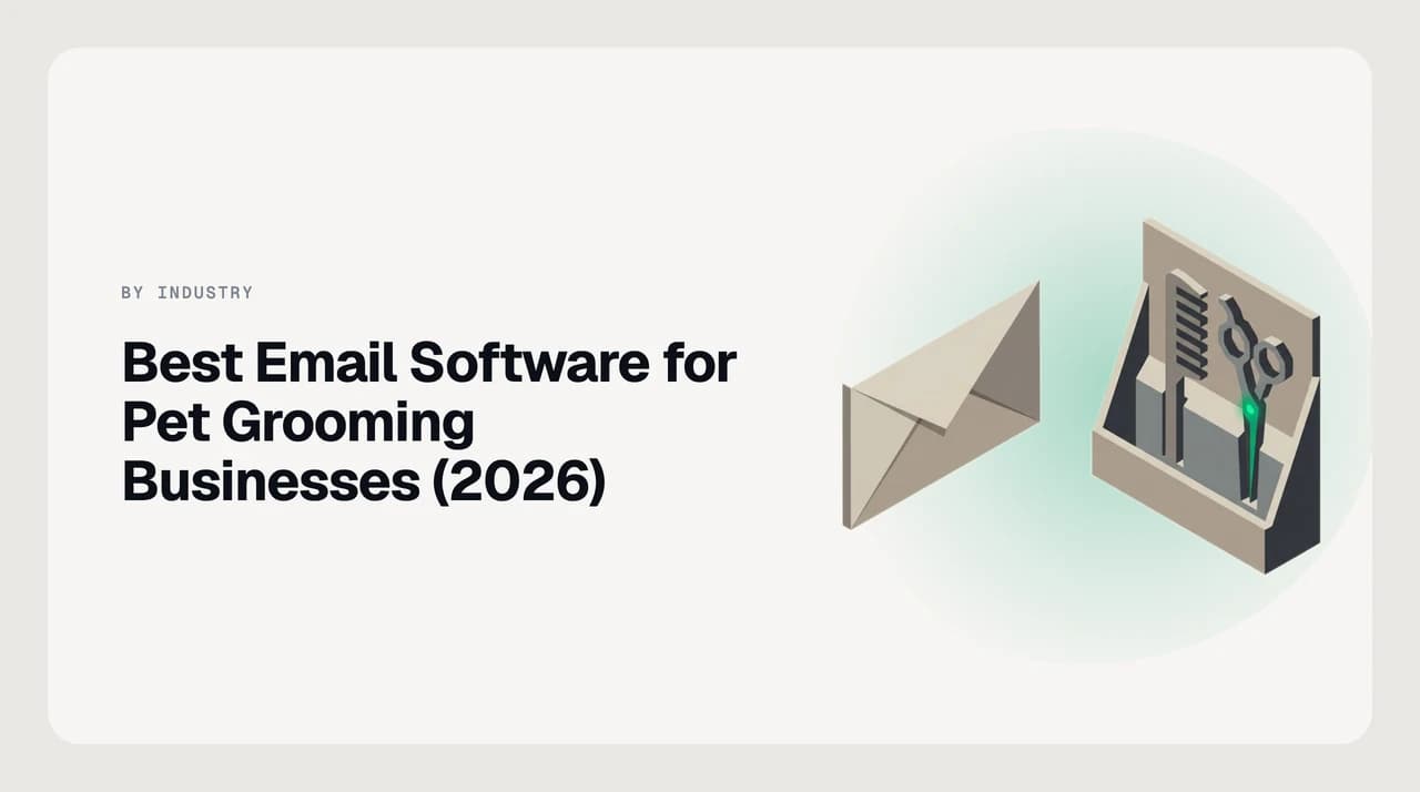 Best email software for pet grooming businesses in 2026 — a groomer's inbox showing booking requests, breed and behaviour screening questions, vaccination-record chases and no-show rebooking threads sorted into separate lanes