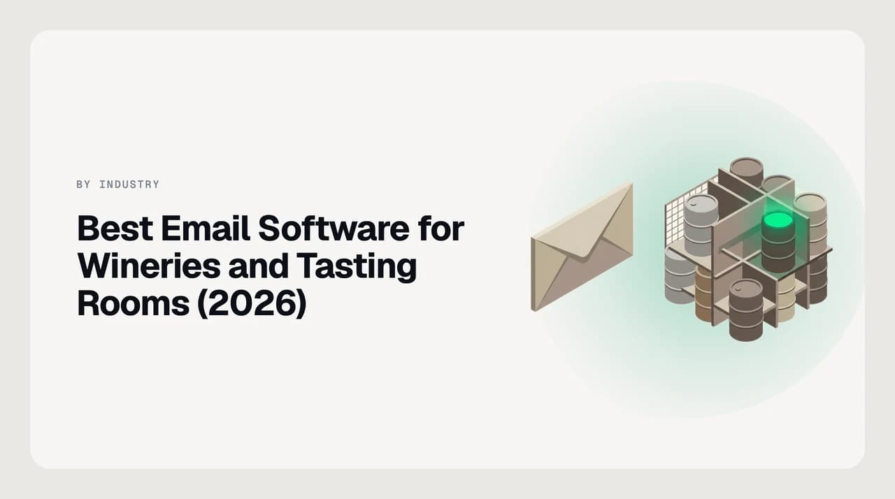 Best email software for wineries in 2026 — a winery inbox showing a wine-club allocation question, a private tasting inquiry, a distributor purchase order and a DTC shipping-issue reply routed into separate lanes