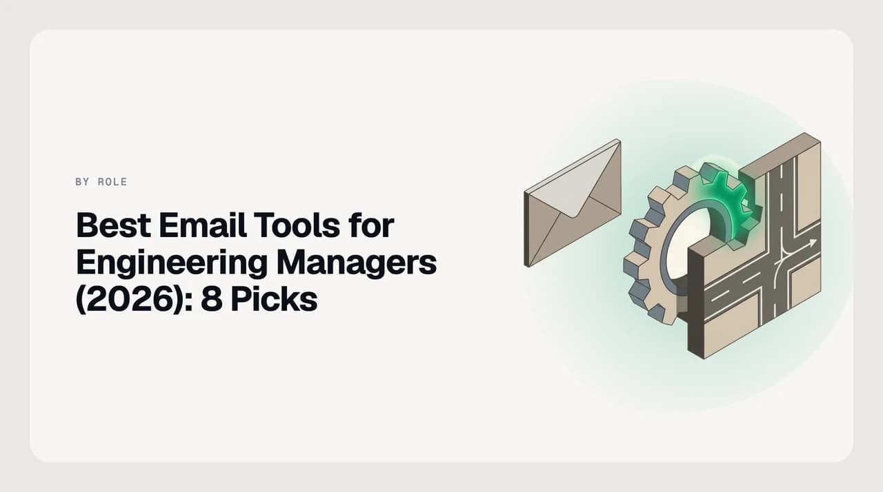Ranked shortlist illustration for the best email tool for engineering managers, showing batched triage and a daily inbox brief protecting focus time