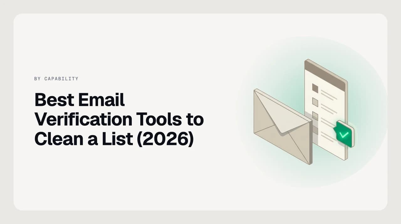 Cover illustration for the best email verification tools to clean a list, showing an email list being checked and sorted into valid, risky, and invalid addresses