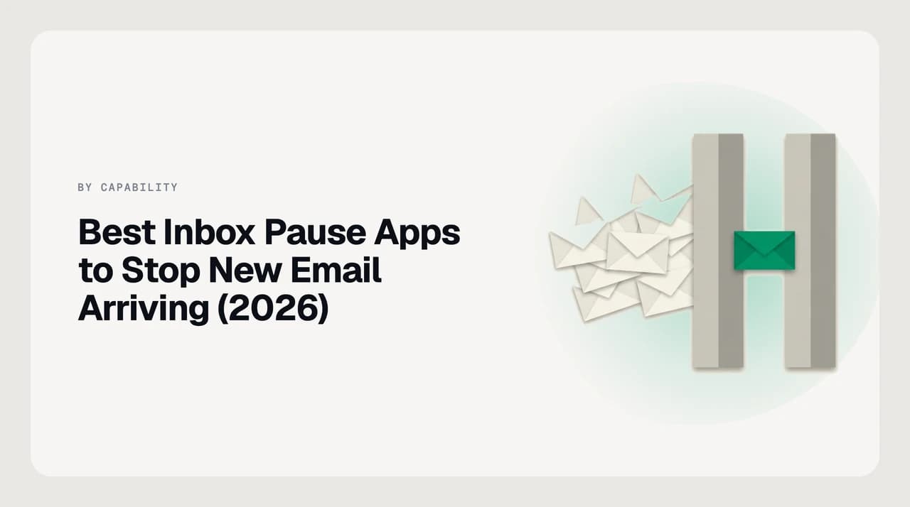 Best inbox pause apps to stop new email arriving compared — Boomerang, Right Inbox and rule-based holding folders for Gmail and Outlook, ranked by whether they hold delivery or just hide the inbox view