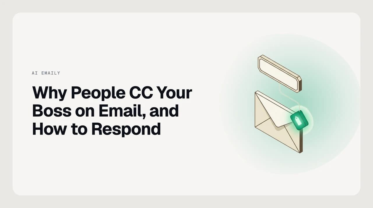 Illustration of email politics in the workplace, showing a message thread where a manager has been copied on a colleague-to-colleague email