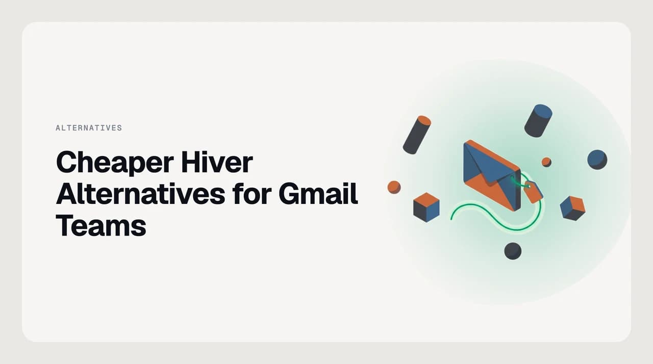 Ranked cheaper Hiver alternatives for Gmail teams, comparing Gmail-native shared inbox extensions, multi-channel team inboxes, dedicated helpdesks and free options by packaging shape, SLAs, analytics and what each one drops to save money.