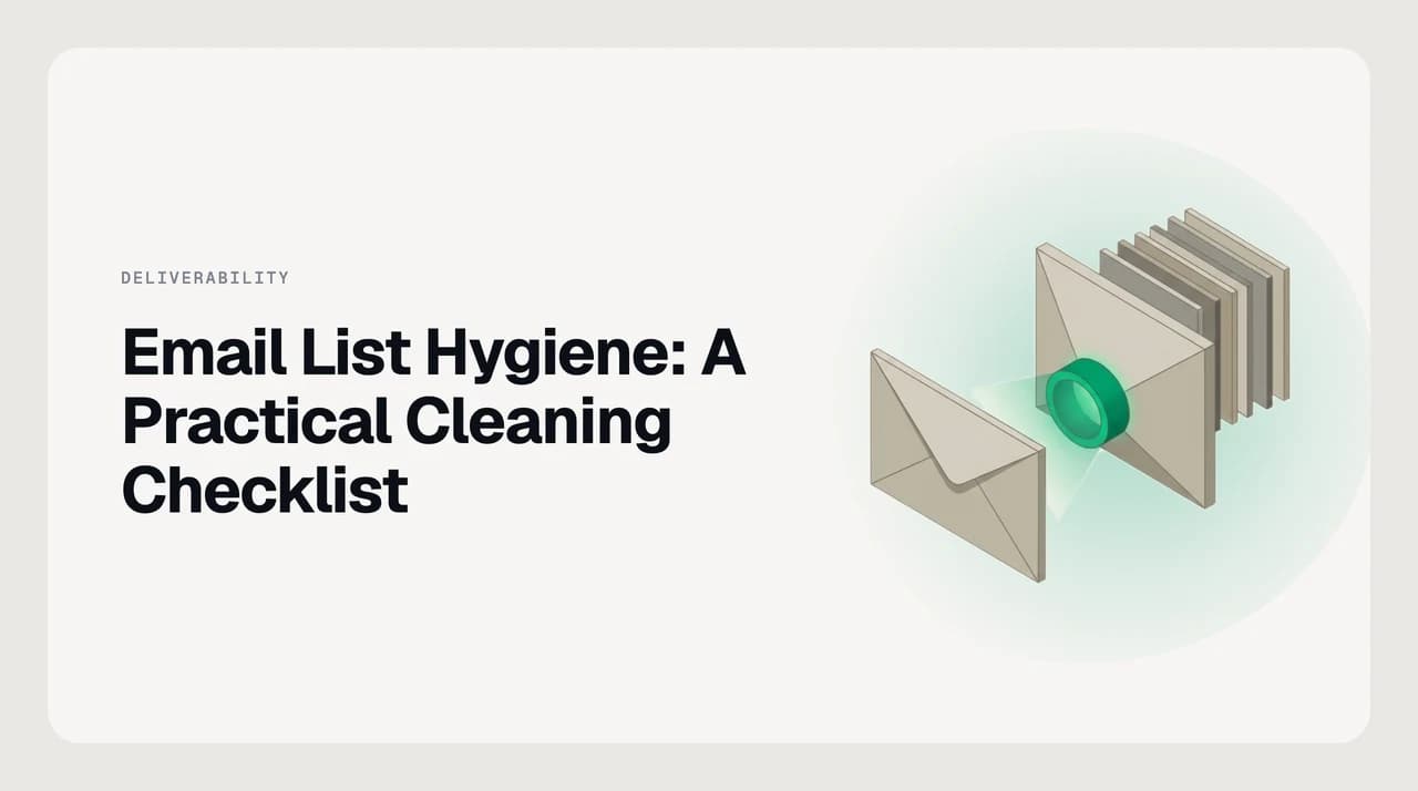 Email list hygiene checklist: addresses sorted into remove, suppress and re-engage groups for how to clean an email list safely