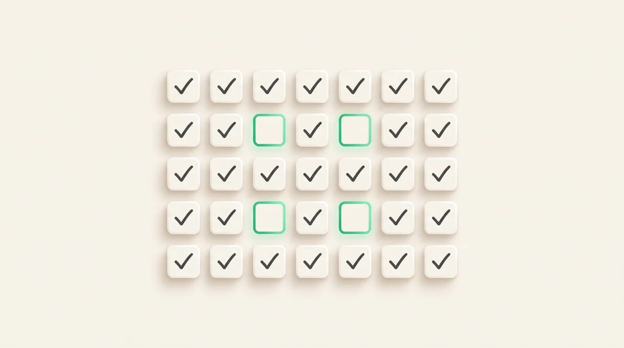 A feature comparison grid showing both Gemini in Gmail and AI Emaily checked for drafting and summarisation, with three empty squares on the Gemini side for autonomous inbox actions, multi-provider coverage, and audit trail