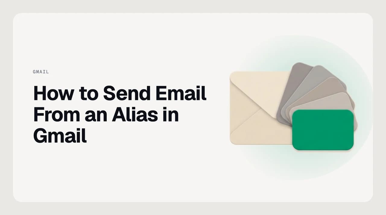 Gmail compose window showing the From dropdown with multiple alias addresses selected, illustrating how to send email from an alias in Gmail