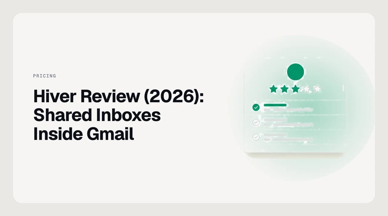 Abstract illustration of a shared Gmail inbox split among a support team, for a Hiver review