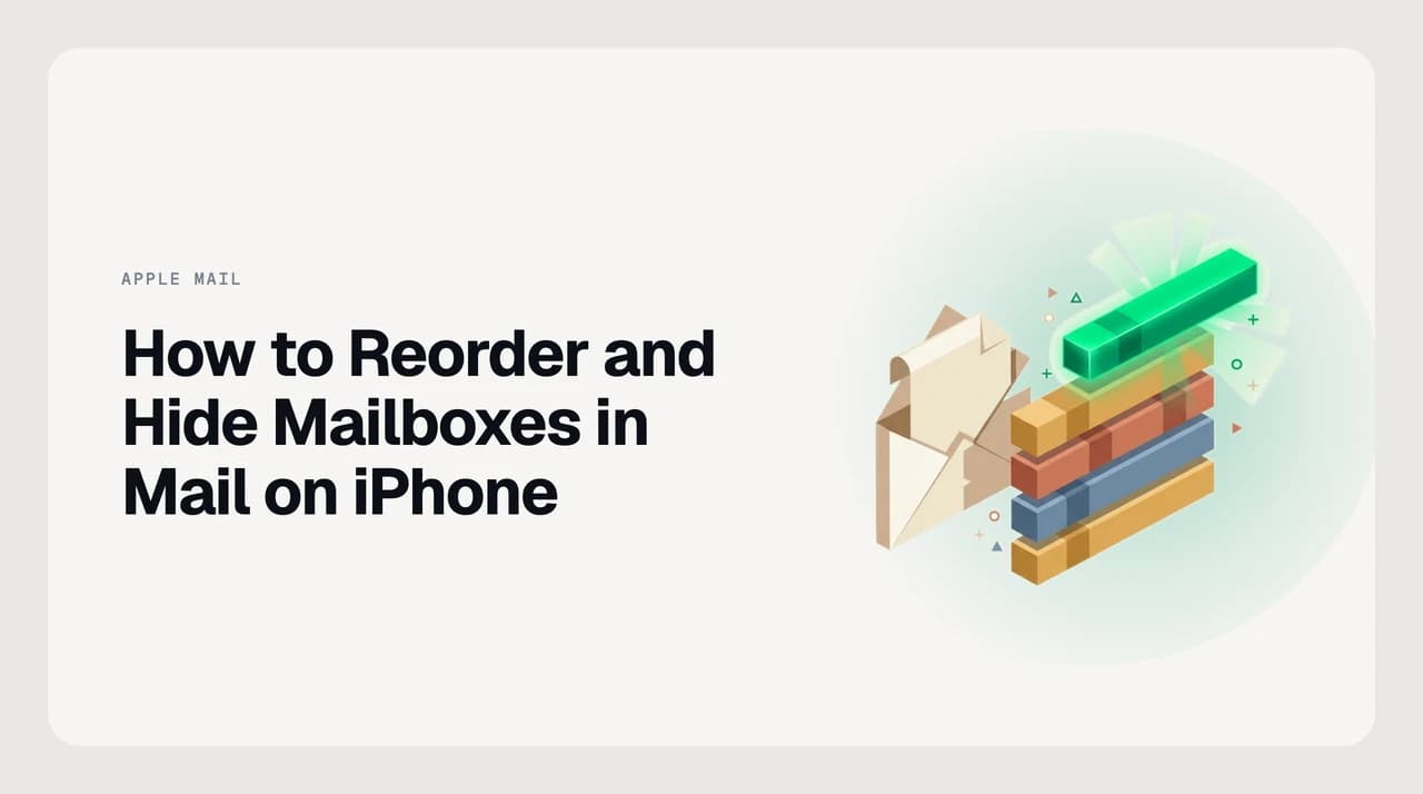 iPhone Mail app Mailboxes screen showing the Edit button in the top-right corner and drag handles beside each mailbox row, illustrating how to reorder mailboxes in Mail on iPhone