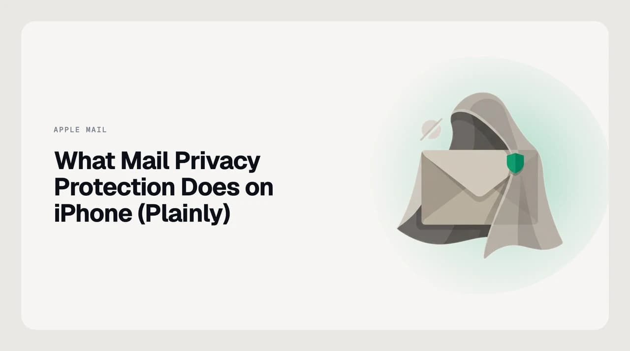Diagram showing Apple proxy servers intercepting tracking pixels between a sender and an iPhone running Mail Privacy Protection