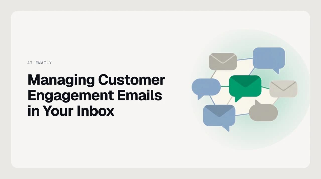 Inbox showing organized customer engagement email threads with labeled folders and reply status indicators for small team management