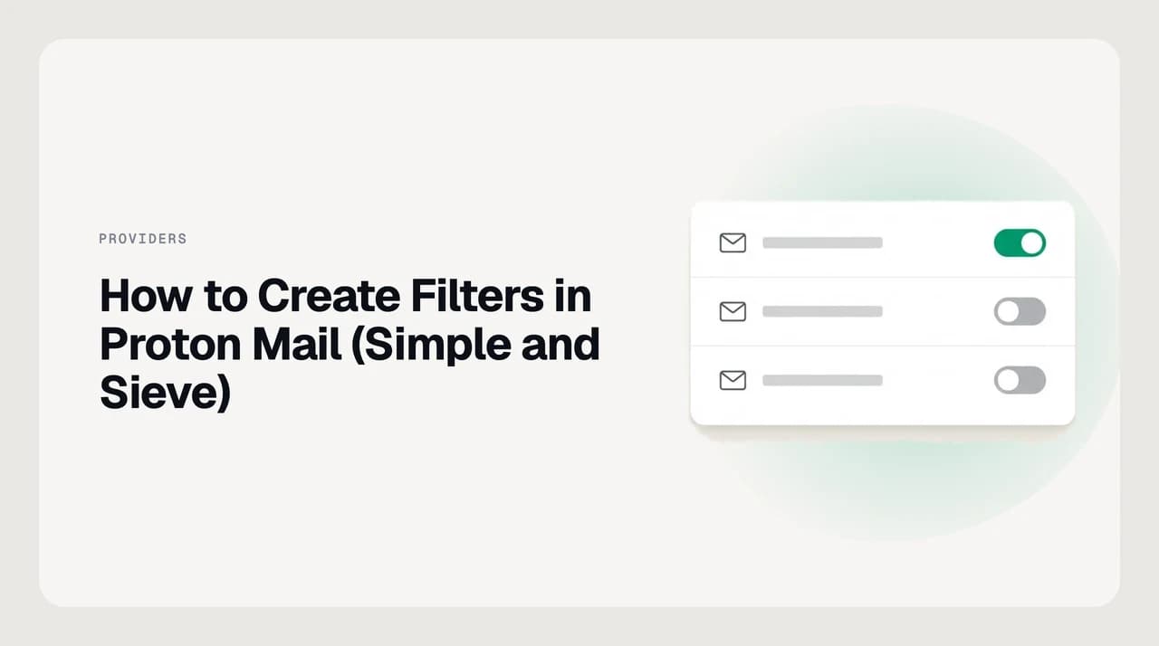 Incoming mail being sorted by a Proton Mail filter into separate folders