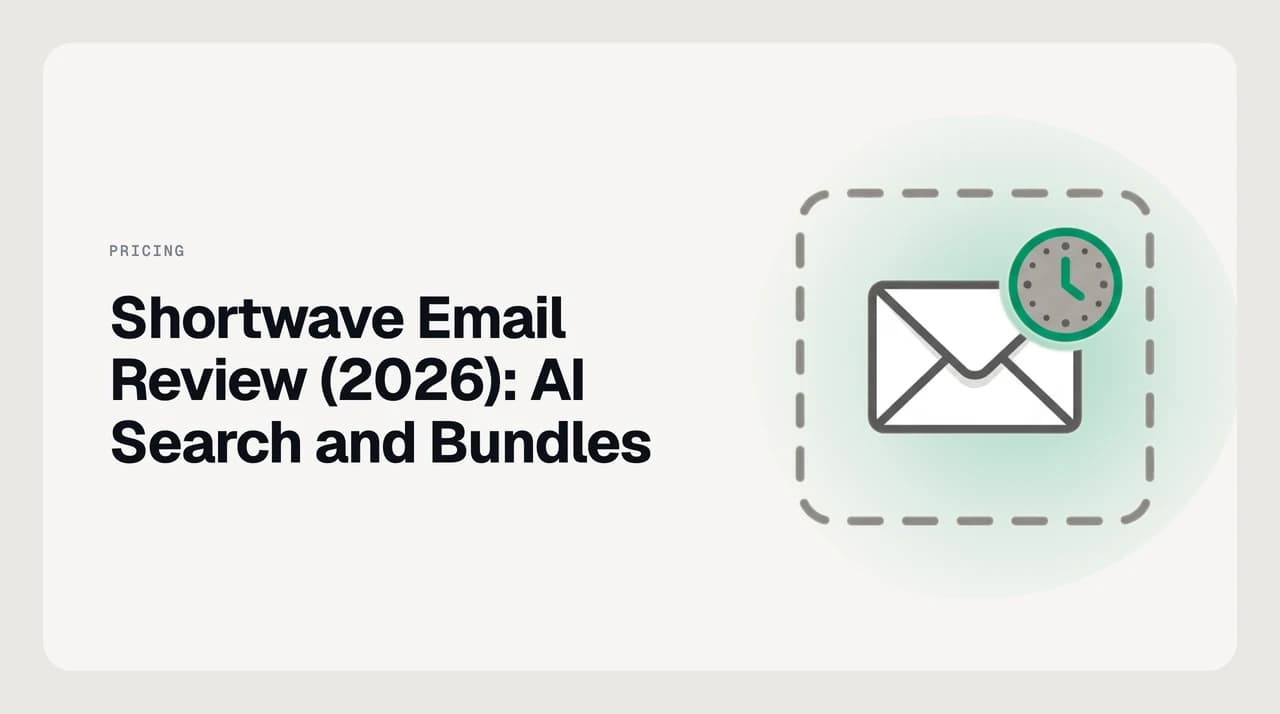Shortwave email review 2026 hero image, showing a Gmail-only AI client with semantic search and AI bundles